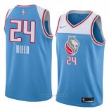 Camiseta Sacramento Kings Buddy Hield NO 24 Ciudad 2018 Azul