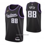 Camiseta Sacramento Kings Neemias Queta NO 88 Ciudad 2021-22 Negro