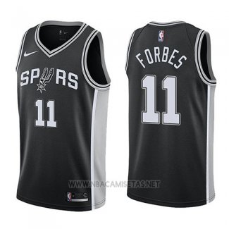 Camiseta San Antonio Spurs Bryn Forbes NO 11 Swingman Icon 2017-18 Negro