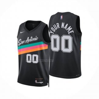 Camiseta San Antonio Spurs Personalizada Ciudad 2025-26 Negro