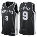 Camiseta San Antonio Spurs Tony Parker NO 9 Icon 2017-18 Negro