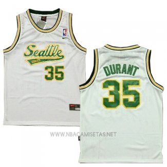 Camiseta Seattle SuperSonics Kevin Durant NO 35 Historic Blanco2