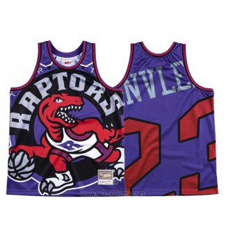 Camiseta Toronto Raptors Fred Vanvleet NO 23 Mitchell & Ness Big Face Violeta