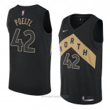 Camiseta Toronto Raptors Jakob Poeltl NO 42 Ciudad 2018 Negro