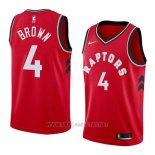 Camiseta Toronto Raptors Lorenzo Brown NO 4 Icon 2018 Rojo