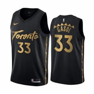 Camiseta Toronto Raptors Marc Gasol NO 33 Ciudad Edition Negro