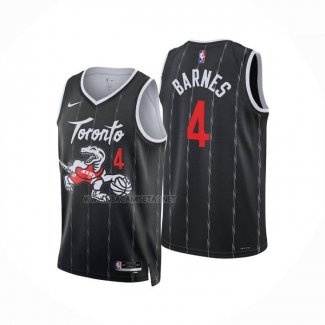 Camiseta Toronto Raptors Scottie Barnes NO 4 Ciudad 2025-26 Negro