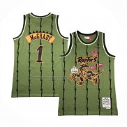 Camiseta Toronto Raptors Tracy McGrady NO 1 Mitchell & Ness 1998-99 Verde