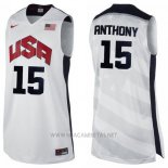 Camiseta USA 2012 Carmelo Anthony NO 15 Blanco