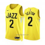 Camiseta Utah Jazz Collin Sexton NO 2 Icon 2022-23 Amarillo