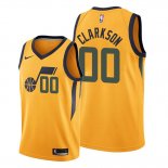 Camiseta Utah Jazz Jordan Clarkson NO 00 Statement Edition Amarillo
