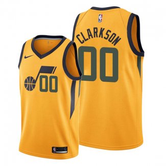 Camiseta Utah Jazz Jordan Clarkson NO 00 Statement Edition Amarillo