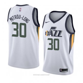 Camiseta Utah Jazz Naz Mitrou-Long NO 30 Association 2018 Blanco