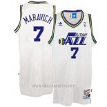 Camiseta Utah Jazz Pete Maravich NO 7 Retro Blanco
