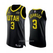 Camiseta Utah Jazz Stanley Johnson NO 3 Statement Autentico 2022-23 Negro