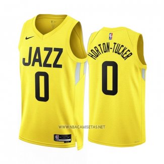 Camiseta Utah Jazz Talen Horton-Tucker NO 0 Icon 2022-23 Amarillo