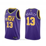 Camiseta Utah Jazz Tony Bradley NO 13 Hardwood Classics Violeta