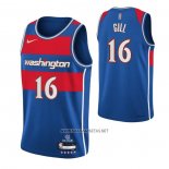 Camiseta Washington Wizards Anthony Gill NO 16 Ciudad 2021-22 Azul
