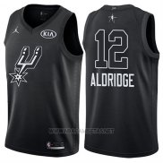 Camiseta All Star 2018 San Antonio Spurs Lamarcus Aldridge NO 12 Negro