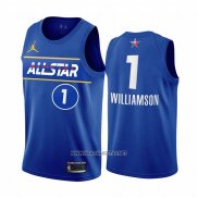 Camiseta All Star 2021 Orleans Pelicans Zion Williamson NO 1 Azul