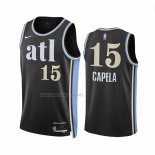 Camiseta Atlanta Hawks Clint Capela NO 15 Ciudad 2023-24 Negro