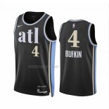 Camiseta Atlanta Hawks Kobe Bufkin NO 4 Ciudad 2023-24 Negro