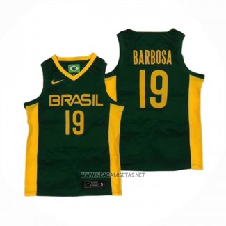 Camiseta Brasil Leandro Barbosa NO 19 2019 FIBA Baketball World Cup Verde