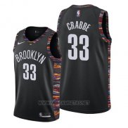 Camiseta Brooklyn Nets Allen Crabbe NO 33 Ciudad 2019 Negro