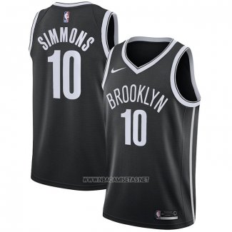 Camiseta Brooklyn Nets Ben Simmons NO 10 Icon 2021-22 Negro