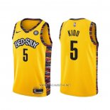 Camiseta Brooklyn Nets Jason Kidd NO 5 Ciudad 2020-21 Amarillo