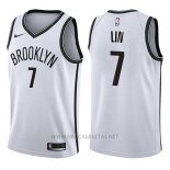 Camiseta Brooklyn Nets Jeremy Lin NO 7 Association 2017-18 Blanco