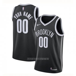 Camiseta Brooklyn Nets Personalizada Icon 2020-21 Negro