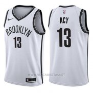 Camiseta Brooklyn Nets Quincy Acy NO 13 Association 2017-18 Blanco