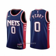 Camiseta Brooklyn Nets Reggie Perry NO 0 Ciudad 2021-22 Azul