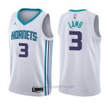 Camiseta Charlotte Hornets Jeremy Lamb NO 3 Association 2017-18 Blanco