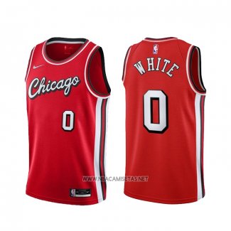 Camiseta Chicago Bulls Coby White NO 0 Ciudad 2021-22 Rojo