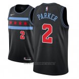 Camiseta Chicago Bulls Jabari Parker NO 2 Ciudad 2018-19 Negro