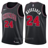 Camiseta Chicago Bulls Lauri Markkanen NO 24 Statement 2017-18 Negro