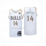 Camiseta Chicago Bulls Matas Buzelis NO 14 Ciudad 2024-25 Blanco
