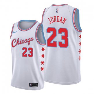Camiseta Chicago Bulls Michael Jordan NO 23 Ciudad Blanco