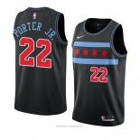 Camiseta Chicago Bulls Otto Porter JR. NO 22 Ciudad 2018-19 Negro