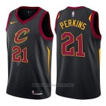 Camiseta Cleveland Cavaliers Kendrick Perkins NO 21 Statement 2017-18 Negro