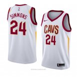 Camiseta Cleveland Cavaliers Kobi Simmons NO 24 Association 2018 Blanco