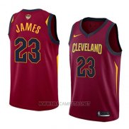 Camiseta Cleveland Cavaliers Lebron James NO 23 Icon 2017-18 Finals Bound Rojo