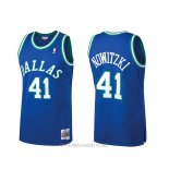 Camiseta Dallas Mavericks Dirk Nowitzki Mitchell & Ness NO 41 Hardwood Classics Azul