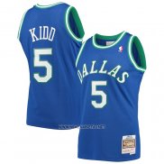 Camiseta Dallas Mavericks Jason Kidd NO 5 Mitchell & Ness 1994-95 Azul