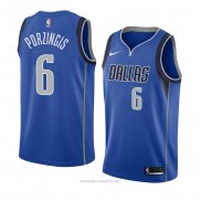 Camiseta Dallas Mavericks Kristaps Porzingis NO 6 Icon 2018 Azul