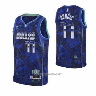 Camiseta Dallas Mavericks Luka Doncic NO 77 MVP Azul