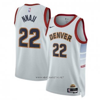 Camiseta Denver Nuggets Zeke Nnaji NO 22 Ciudad 2022-23 Blanco