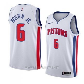 Camiseta Detroit Pistons Bruce Brown Jr. NO 6 Association 2018 Blanco